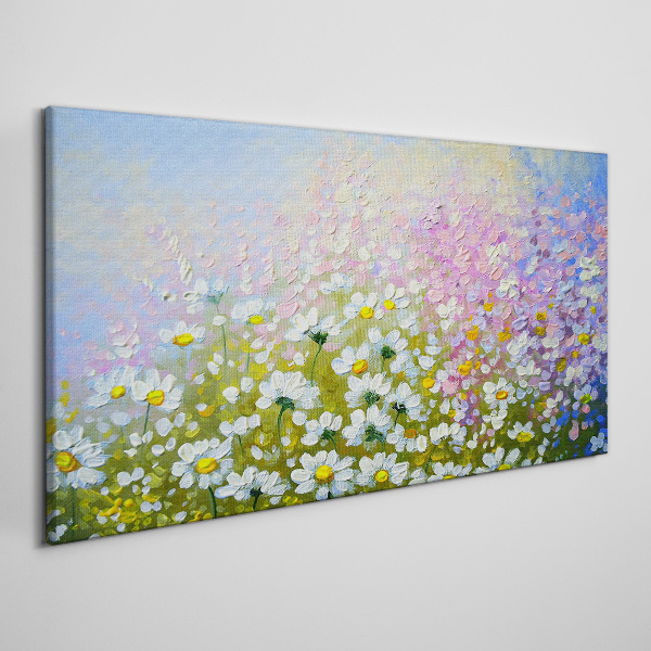 Tableau toile imprimée Paysage floral aux couleurs pastel