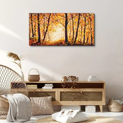 Tableau toile imprimée Automne doré dans la forêt