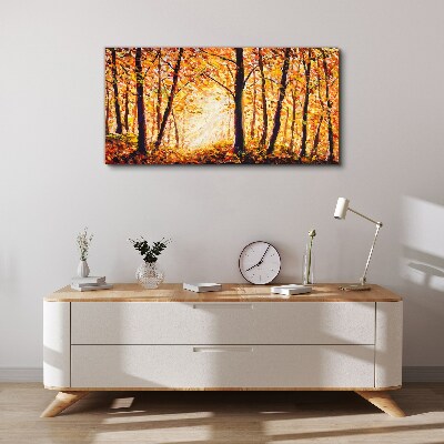 Tableau toile imprimée Automne doré dans la forêt
