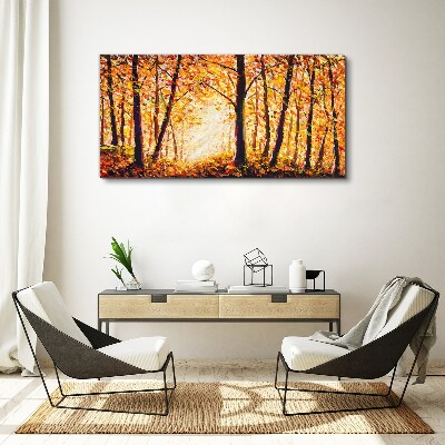 Tableau toile imprimée Automne doré dans la forêt