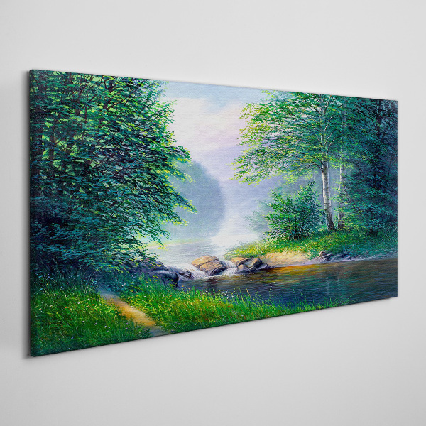 Tableau imprimé sur toile Un paysage paisible au bord de la rivière