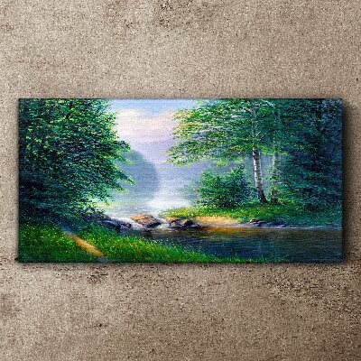 Tableau imprimé sur toile Un paysage paisible au bord de la rivière