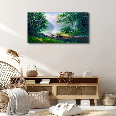 Tableau imprimé sur toile Un paysage paisible au bord de la rivière
