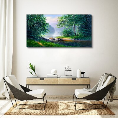 Tableau imprimé sur toile Un paysage paisible au bord de la rivière