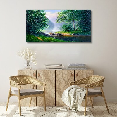 Tableau imprimé sur toile Un paysage paisible au bord de la rivière