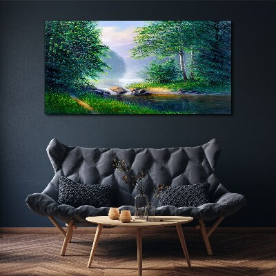 Tableau imprimé sur toile Un paysage paisible au bord de la rivière