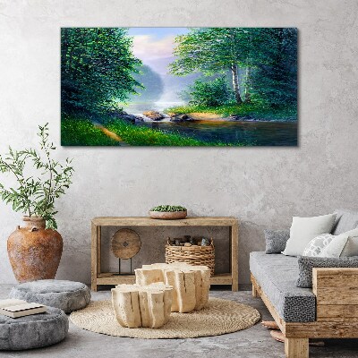 Tableau imprimé sur toile Un paysage paisible au bord de la rivière