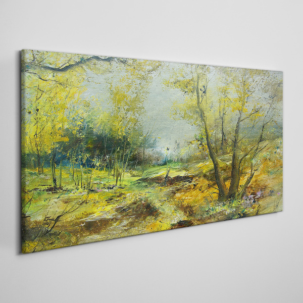 Tableau toile imprimée Paysage de printemps avec des arbres