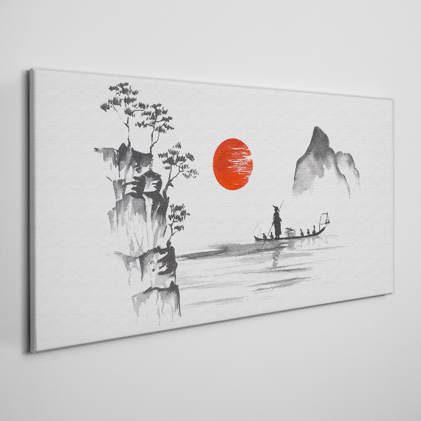 Tableau imprimé sur toile Une matinée tranquille au bord de la rivière