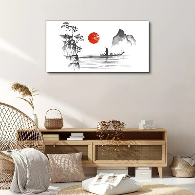 Tableau imprimé sur toile Une matinée tranquille au bord de la rivière