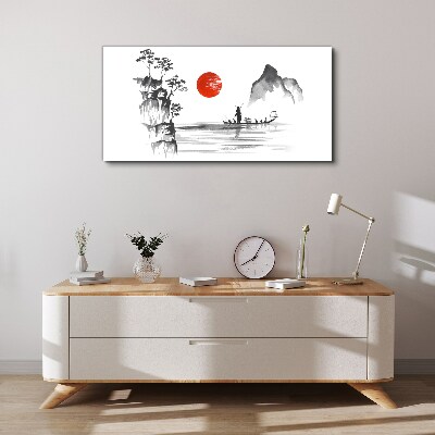 Tableau imprimé sur toile Une matinée tranquille au bord de la rivière