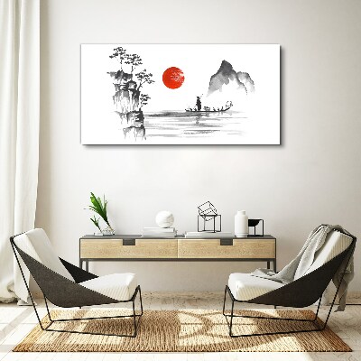 Tableau imprimé sur toile Une matinée tranquille au bord de la rivière