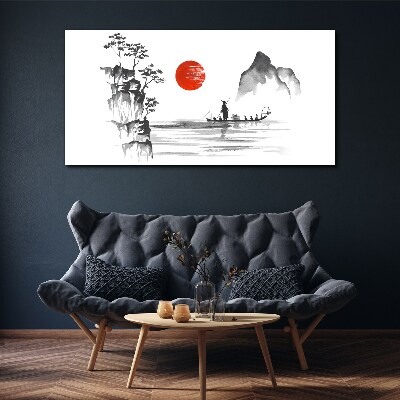 Tableau imprimé sur toile Une matinée tranquille au bord de la rivière
