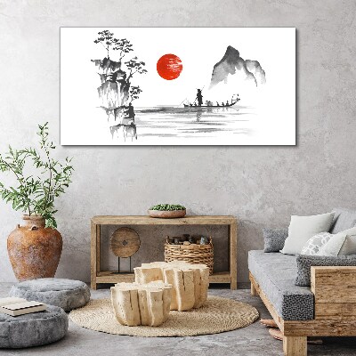Tableau imprimé sur toile Une matinée tranquille au bord de la rivière