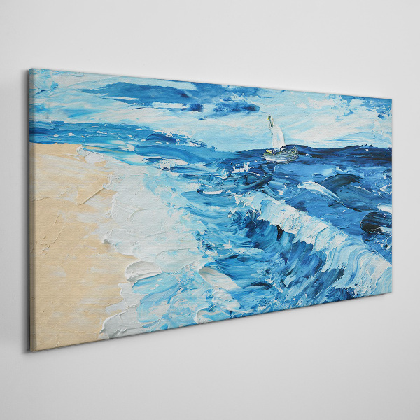 Tableau sur toile Mer calme avec un voilier