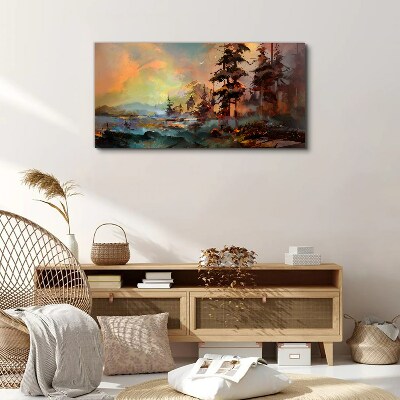 Tableau sur toile Paysage de montagne mystérieux