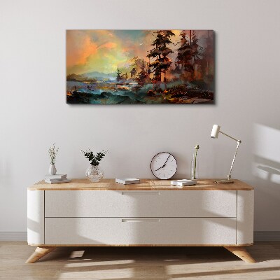 Tableau sur toile Paysage de montagne mystérieux