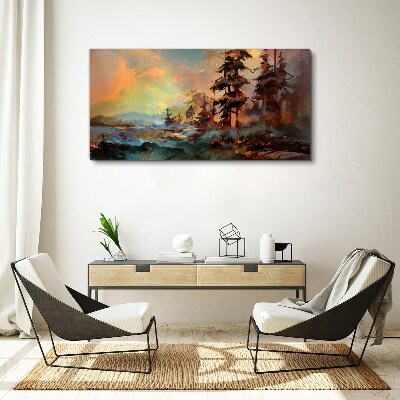 Tableau sur toile Paysage de montagne mystérieux