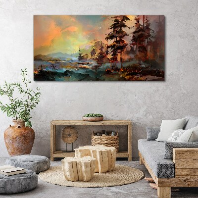 Tableau sur toile Paysage de montagne mystérieux