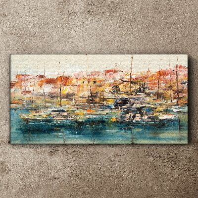 Tableau toile imprimée Paysages portuaires aux couleurs pastel