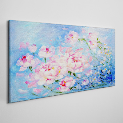Tableau sur toile Harmonie florale en bleu