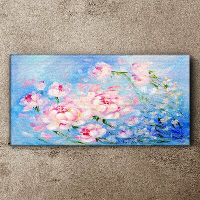 Tableau sur toile Harmonie florale en bleu