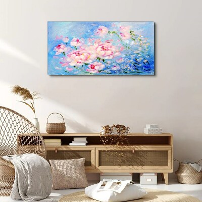 Tableau sur toile Harmonie florale en bleu