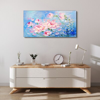 Tableau sur toile Harmonie florale en bleu
