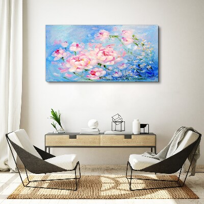 Tableau sur toile Harmonie florale en bleu