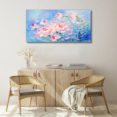 Tableau sur toile Harmonie florale en bleu
