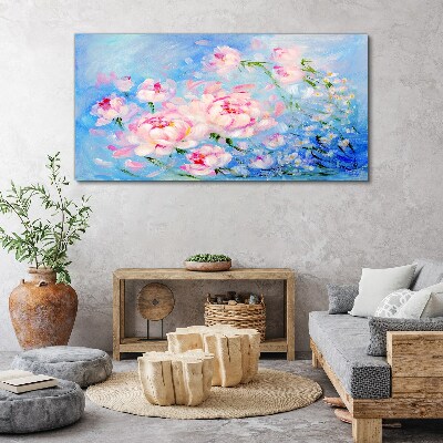 Tableau sur toile Harmonie florale en bleu