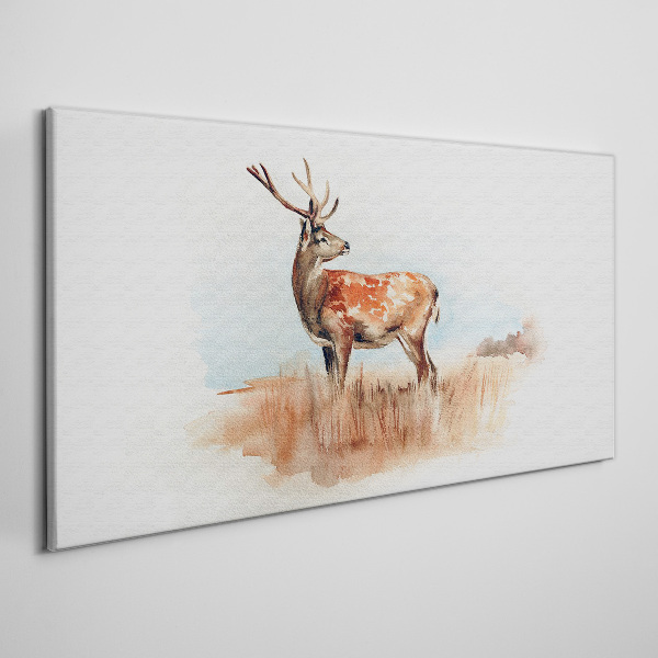 Tableau toile imprimée Un cerf dans le pré