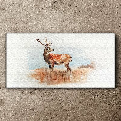 Tableau toile imprimée Un cerf dans le pré