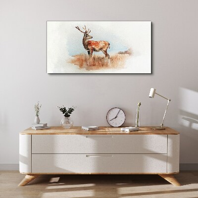 Tableau toile imprimée Un cerf dans le pré
