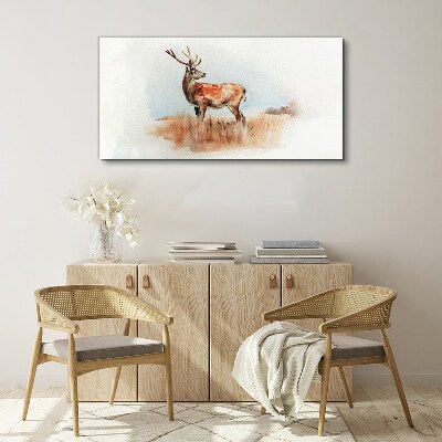 Tableau toile imprimée Un cerf dans le pré