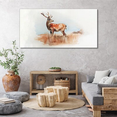 Tableau toile imprimée Un cerf dans le pré
