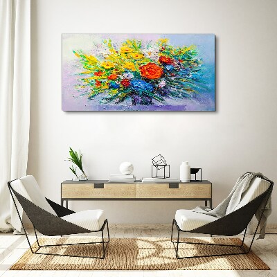 Tableau toile imprimée Une composition florale aux couleurs intenses