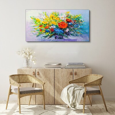 Tableau toile imprimée Une composition florale aux couleurs intenses