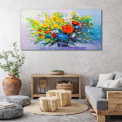 Tableau toile imprimée Une composition florale aux couleurs intenses