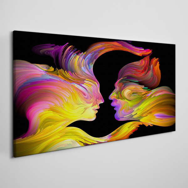 Tableau sur toile Dialogue émotionnel en couleurs