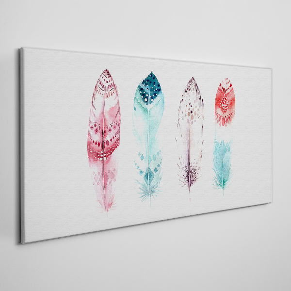 Tableau sur toile Plumes aux tons pastel