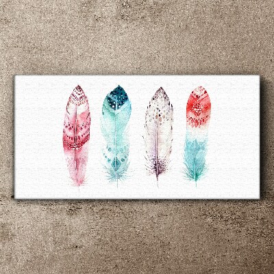 Tableau sur toile Plumes aux tons pastel
