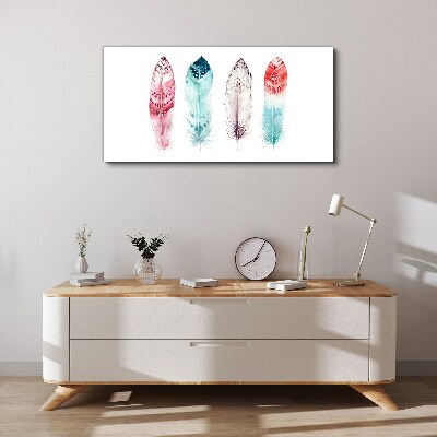 Tableau sur toile Plumes aux tons pastel