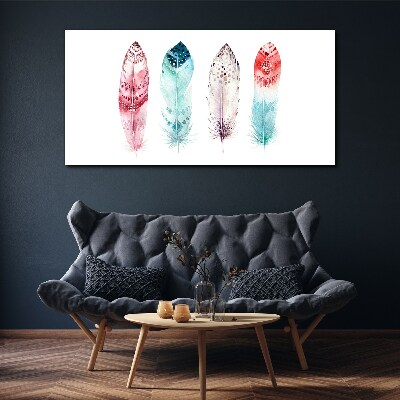 Tableau sur toile Plumes aux tons pastel