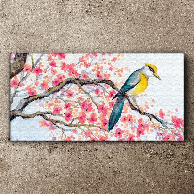 Tableau imprimé sur toile Oiseau de printemps sur une branche