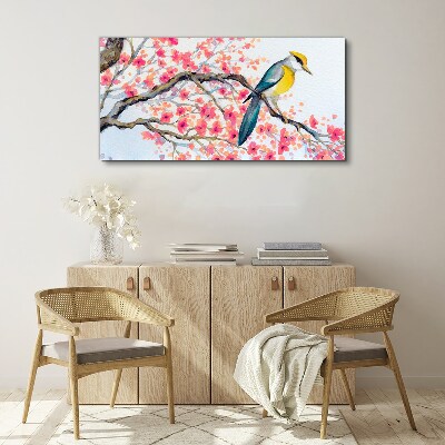 Tableau imprimé sur toile Oiseau de printemps sur une branche