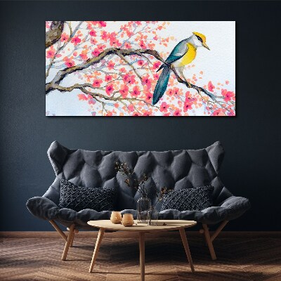 Tableau imprimé sur toile Oiseau de printemps sur une branche