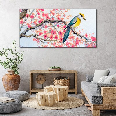 Tableau imprimé sur toile Oiseau de printemps sur une branche