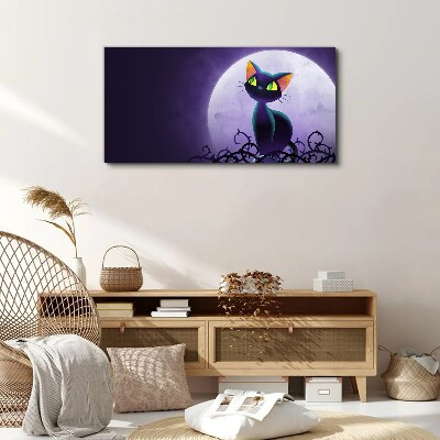 Tableau imprimé sur toile Chats au clair de lune