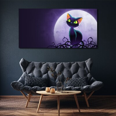 Tableau imprimé sur toile Chats au clair de lune
